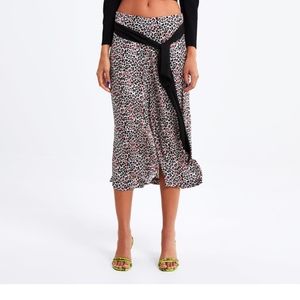 Zara animal print skirt with tie multicolored size small